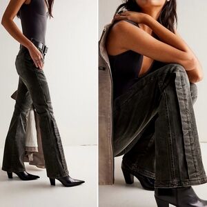 Free People Black Flare & Wide Leg Jeans